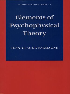 cover image of Elements of Psychophysical Theory